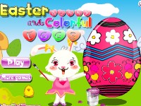 Easter Bunny and Colorful Eggs