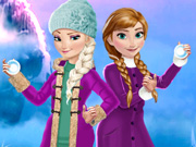 Elsa And Anna Winter Fun - ColorGirlGames.com